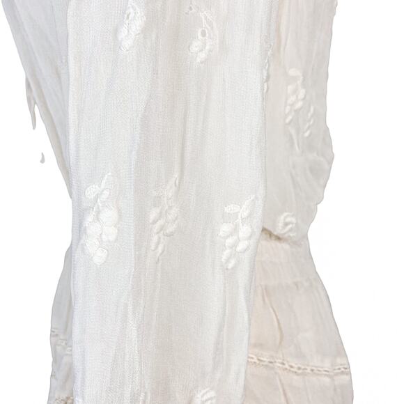 LoveShackFancy Dress Mini Dress White Dress Ruffle Popover Dress in Cream - Picture 8 of 14